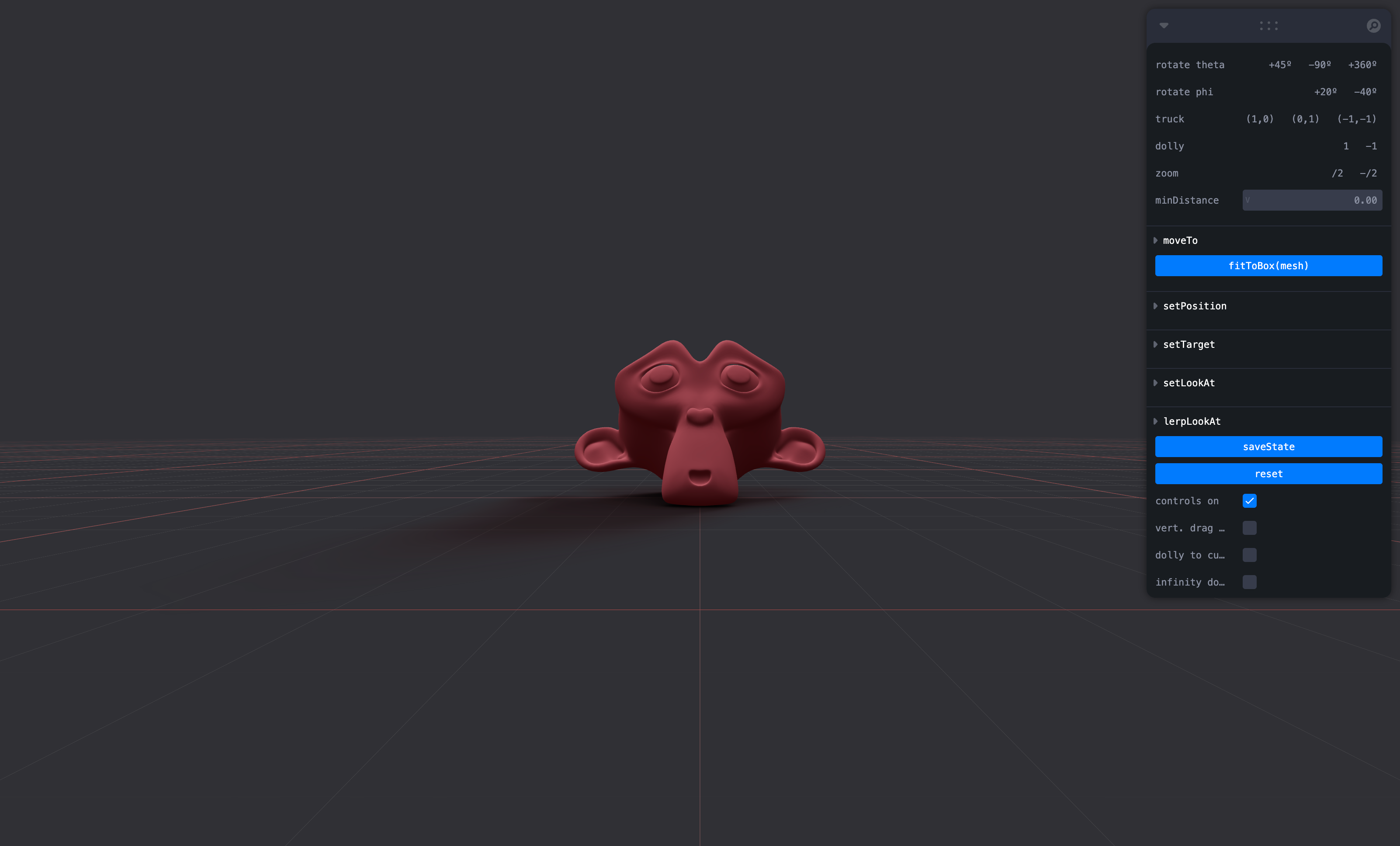 CameraControls - basic - Codesandbox